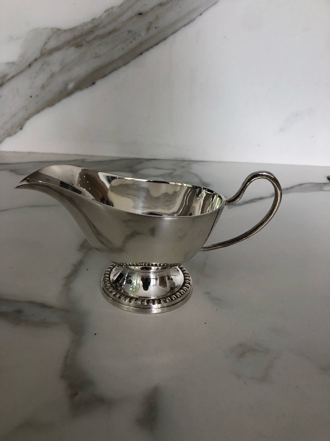 Silver metal saucepan