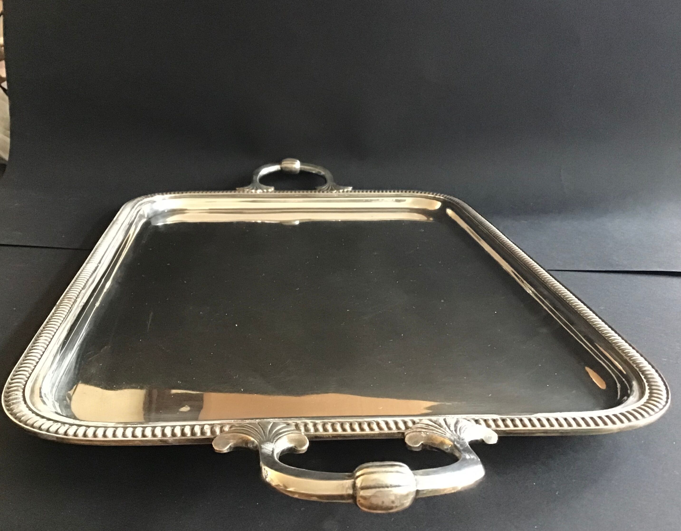 Silver metal tray