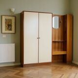 Vintage 1960s mahogany-veneered polyester entryway furniture