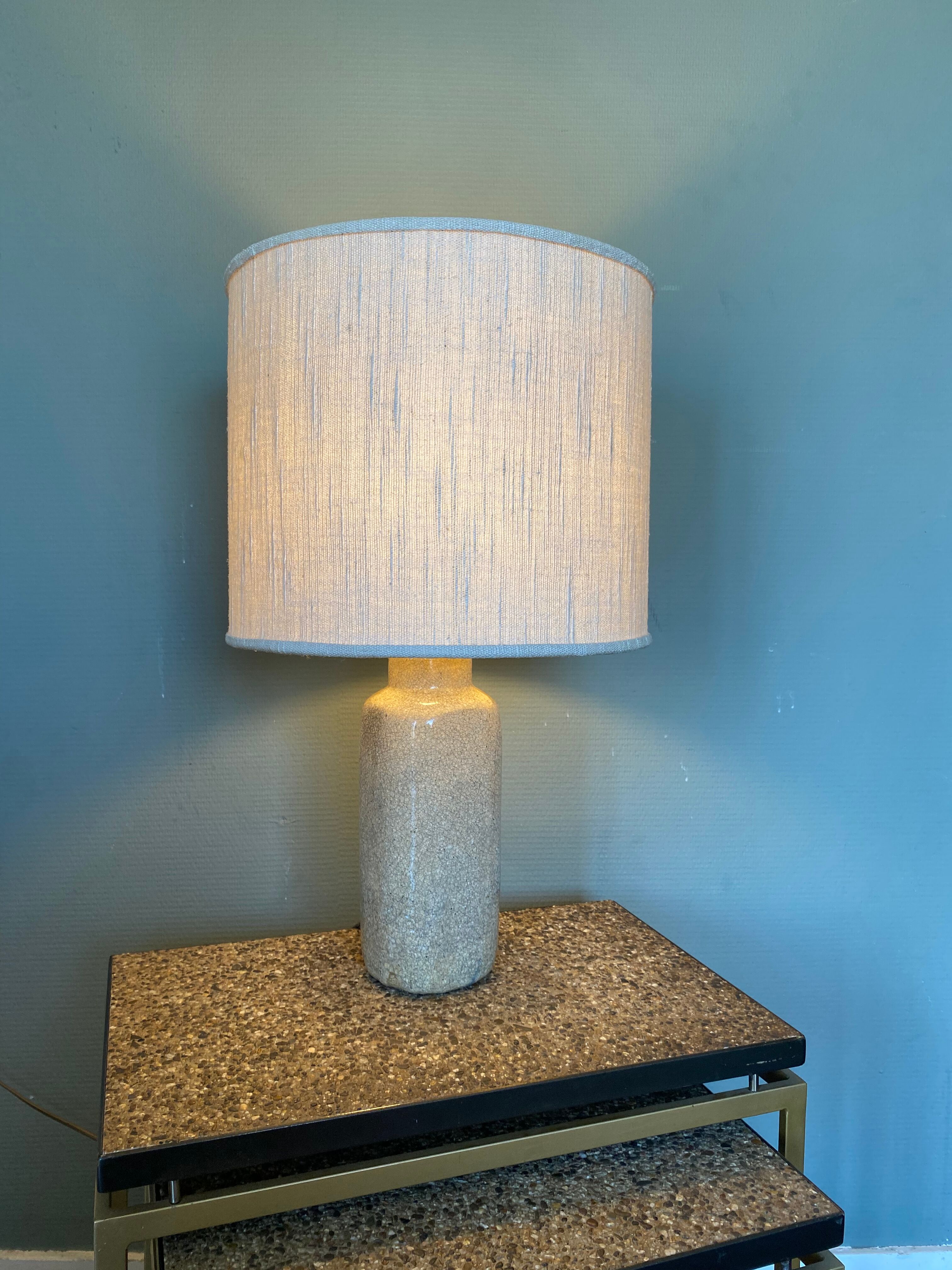 Vintage Earthenware Craquelé Mid-Century Table lamp by Pieter Groeneveldt, 1950s