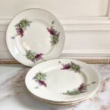 4 plates Iron Earth with gold-edged flowers