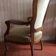 Fauteuil cabriolet velours vert amande