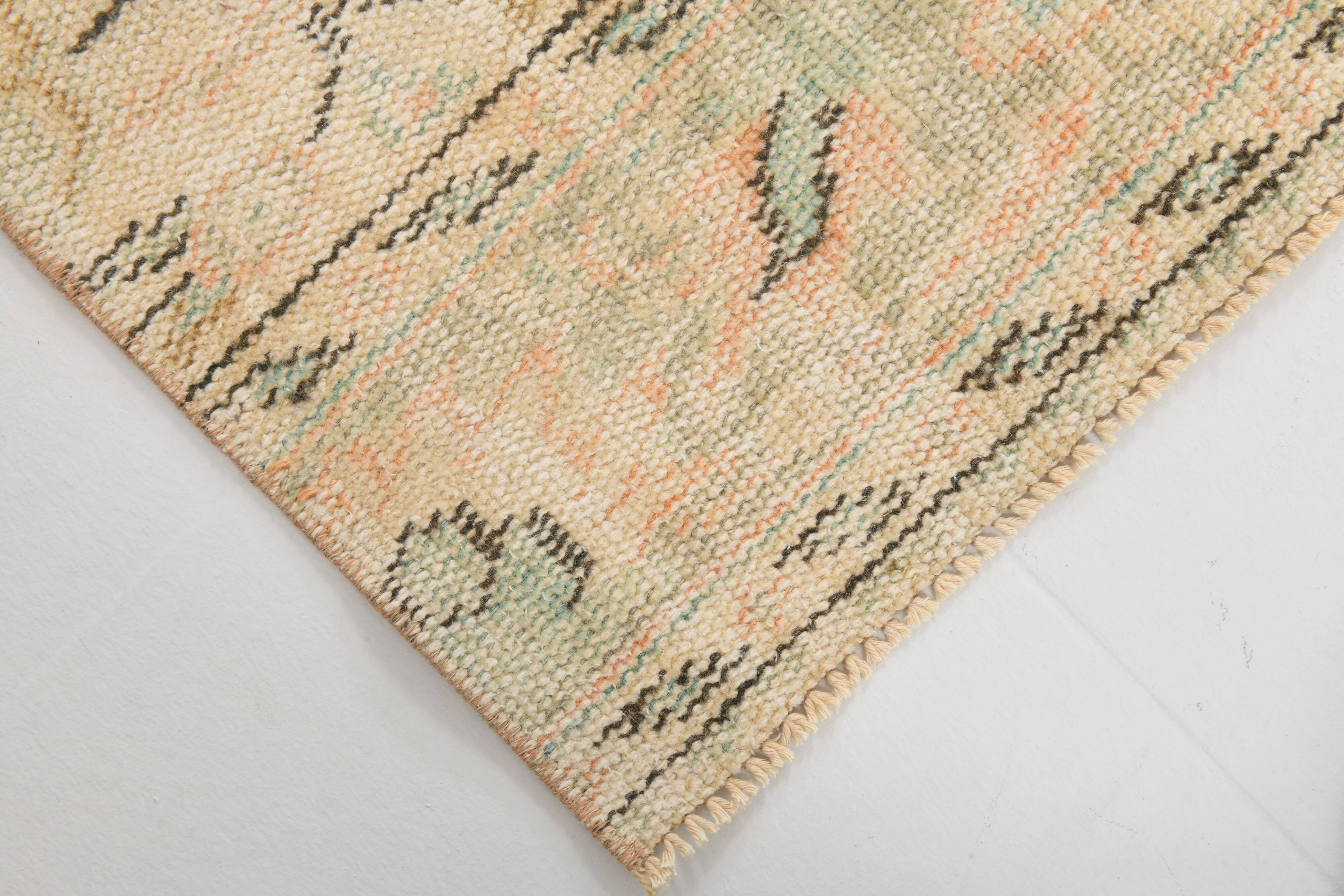 3x10 Peach Orange Vintage Runner Rug 83x296Cm SK 24799