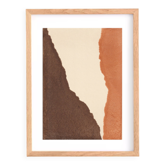 Peinture abstraite sur papier B353 signée eawy