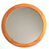 Miroir rond en pin, années 70
