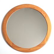 Round pine mirror, 1970s