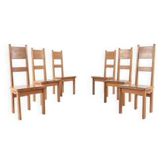 Set of 6 pine chairs by Roland Wilhelmsson for Karl Andersson & Söner, Sweden 1960’s