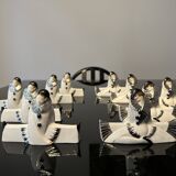 Knife holders (set of 10), Pierrot & Colombine