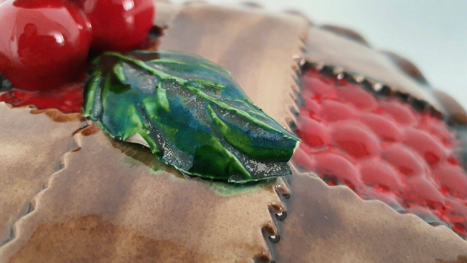 Slush Lid For Tart Dish Red Fruit Tart Decor 1960s