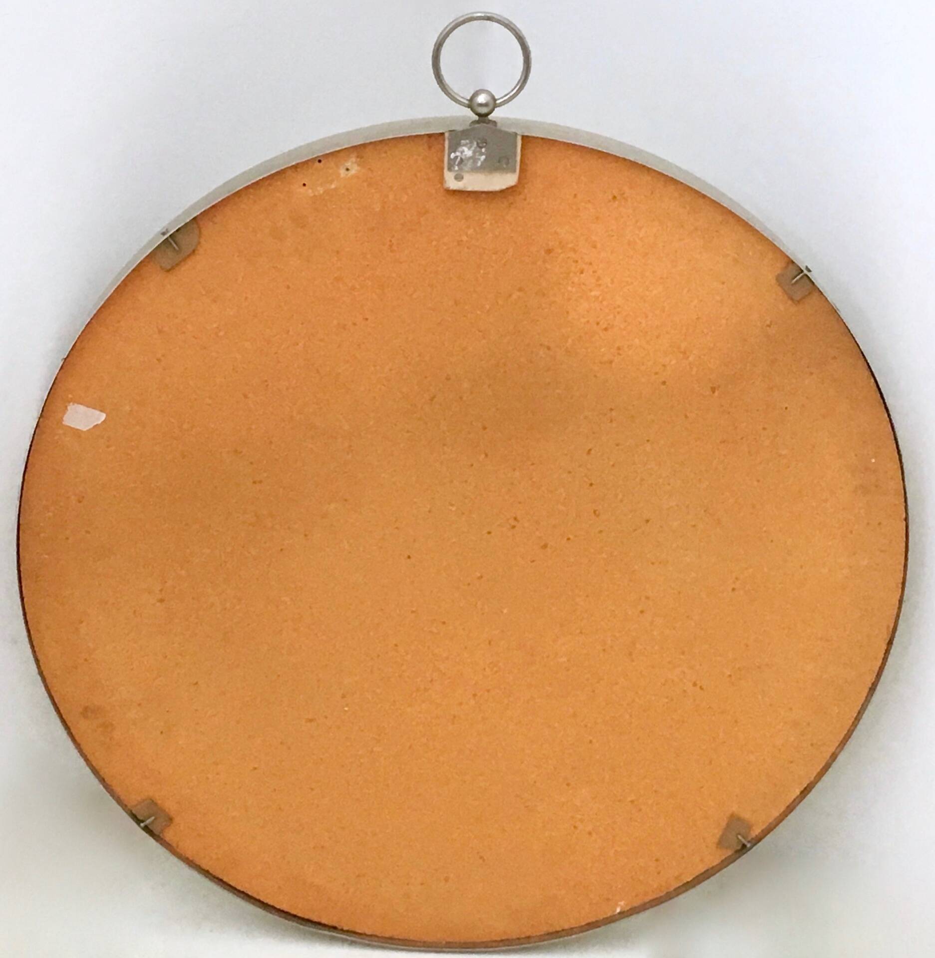 Round Silver Steel Wall Mirror Attributed to Sergio Mazza, Italy