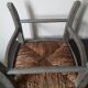 Wooden with braided straw stool