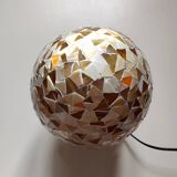Large vintage glass mosaic egg lamp