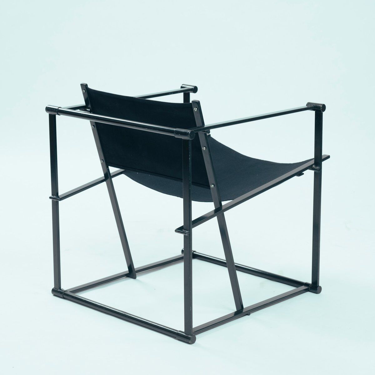 Vintage cubic steel canvas armchair by Radboud van Beekum by Pastoe, 1984