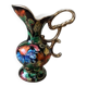 Vase motif fleurs en céramique d'art, faïence belge, Hubert Bequet