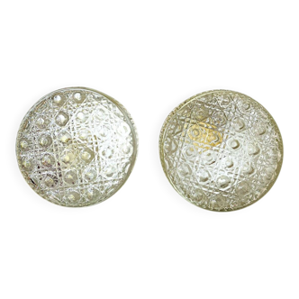 Pair glass flush mount lighs for wall or ceiling