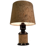 Cork and glass midcentury German desk or table lamp