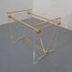 Italian acrylic glass and brass magazine rack, 1970s