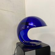 Modern Italian Space Age Blue Foglia 634 Martinelli Table Lamp, by Elio Martinelli for Martinelli Luce, 1969