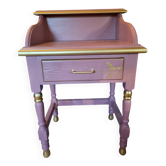 Small vintage desk revamped in dusty rose and gold