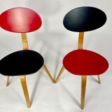 Paire de chaises bow wood n°3 edition Steiner 1950