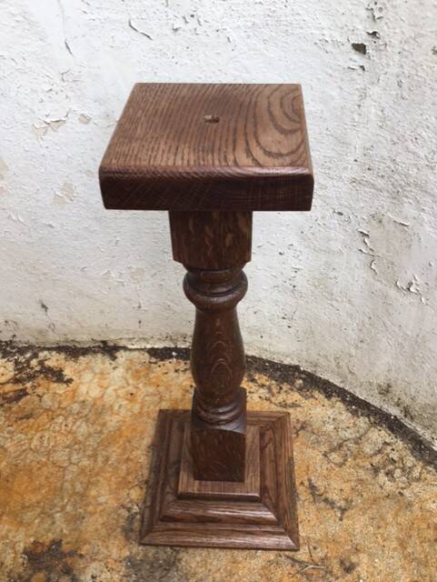 Cendrier bois et bronze vintage, cendrier sur pied, cendrier bronze doré