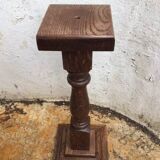 Cendrier bois et bronze vintage, cendrier sur pied, cendrier bronze doré