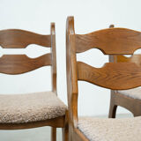 Set of six brutalist razorback dining chairs