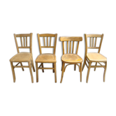 Lot of four various old bistro chairs