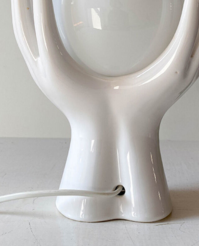 Hand lamp ceramic opal globe