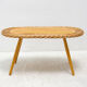 Table d'appoint en rotin du milieu du siècle par Jan Kalous pour ÚLUV, années 1960, Tchécoslovaquie