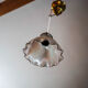 Suspension rises and falls in brass, glass lampshade #holophane