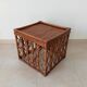 Table basse vintage en bambou et rotin années 60/70