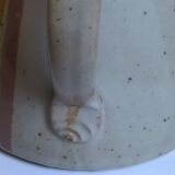 Vintage teapot in glazed stoneware multicolored stripes