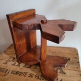 Brutalist wooden stool