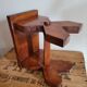 Tabouret brutaliste en bois