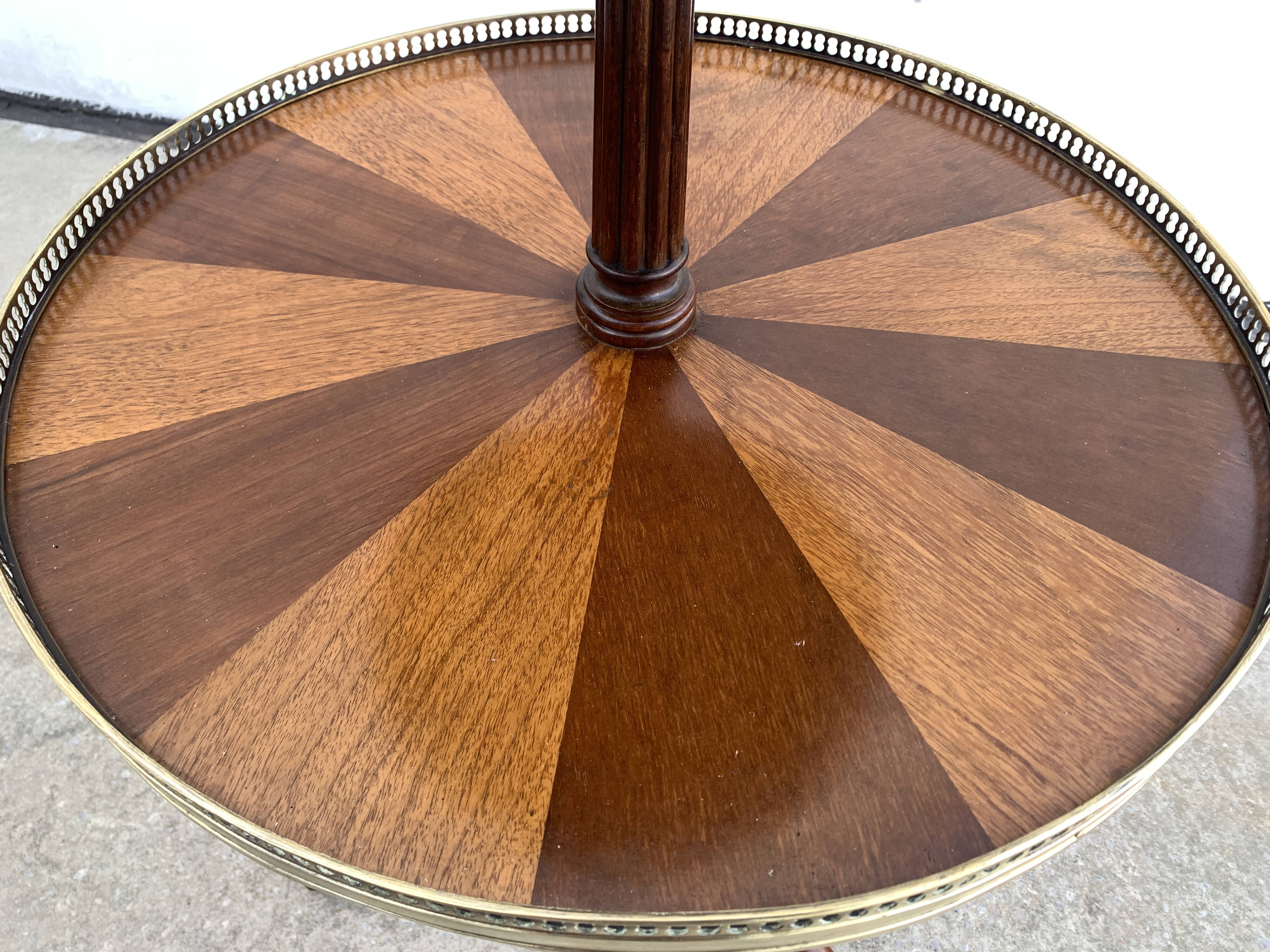 Late 19th century tripod pedestal table in wood marquetry