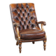 Fauteuil chesterfield en cuir de vache anglais