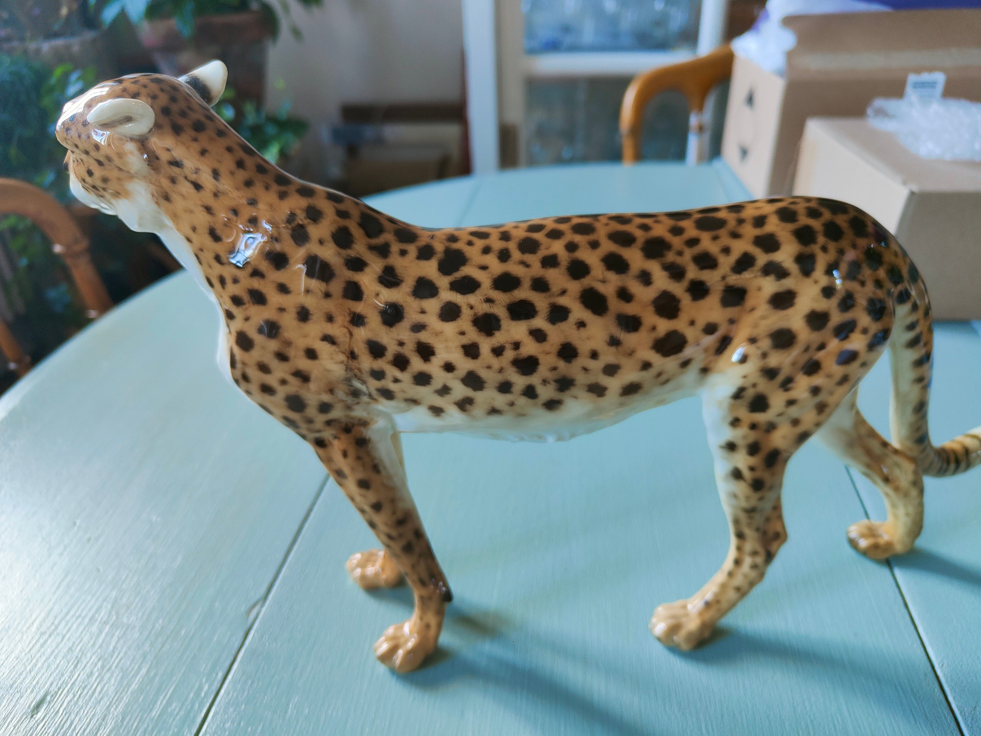 Italian ceramic leopard sculpture