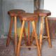 Bar stool X 3, wooden stool, brutalist stool, high stool, die