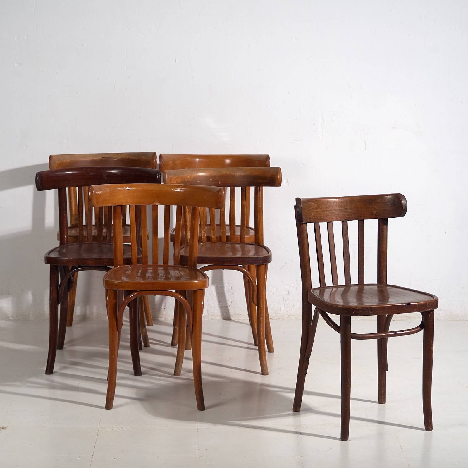 Antique bistro chairs (circa 1920). Set of 6 pieces #1