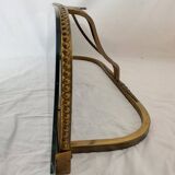 Console D’Applique Murale Années 50 en Métal Doré avec Plateau Miroir