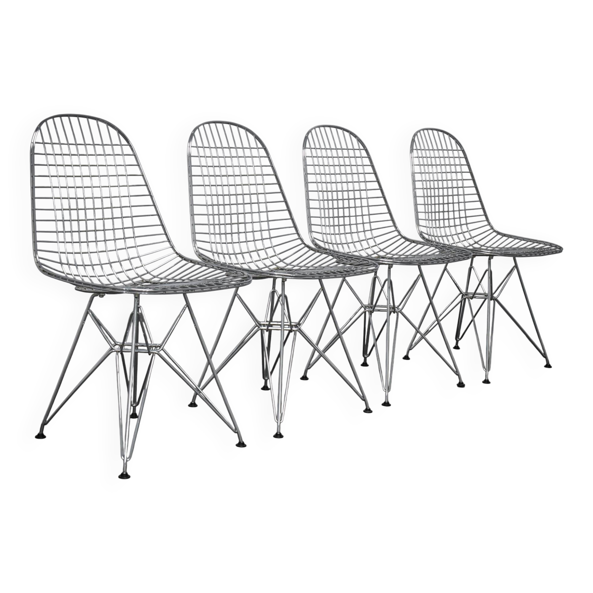 Chaises en fil DKR emblématiques de Charles et Ray Eames pour Vitra, ensemble de 4.
