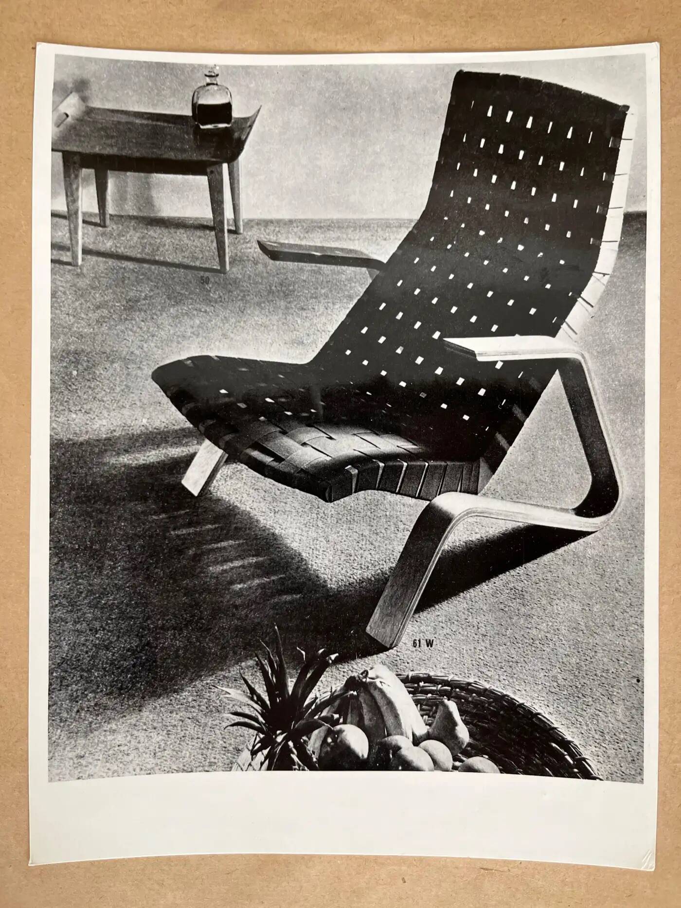 Original photo of Grasshopper armchair by Eero Saarinen for Knoll / USA, 1948