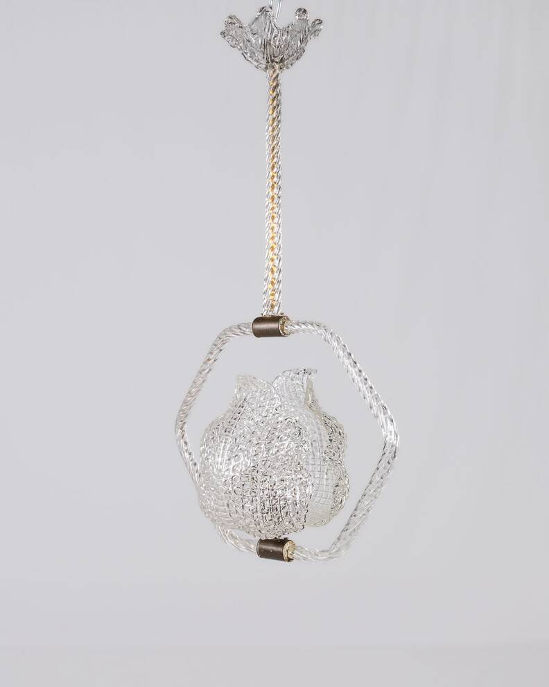 Murano glass chandelier by Barovier & Toso, Italy, 1940s