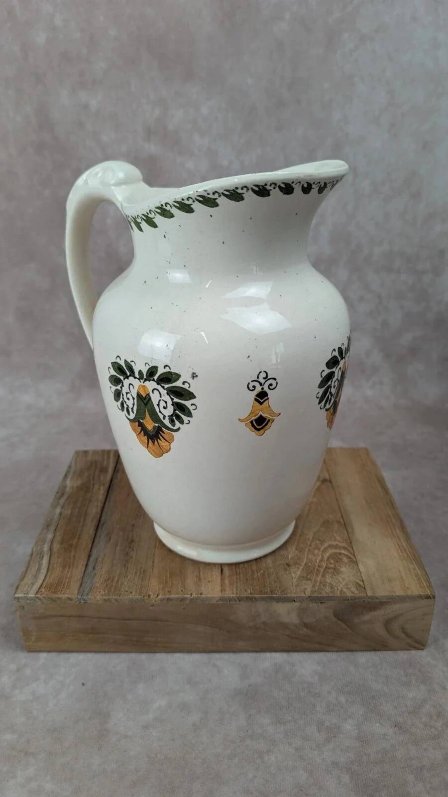 Large antique jug Villeroy & Boch 🌿 glazed earthenware with floral decoration