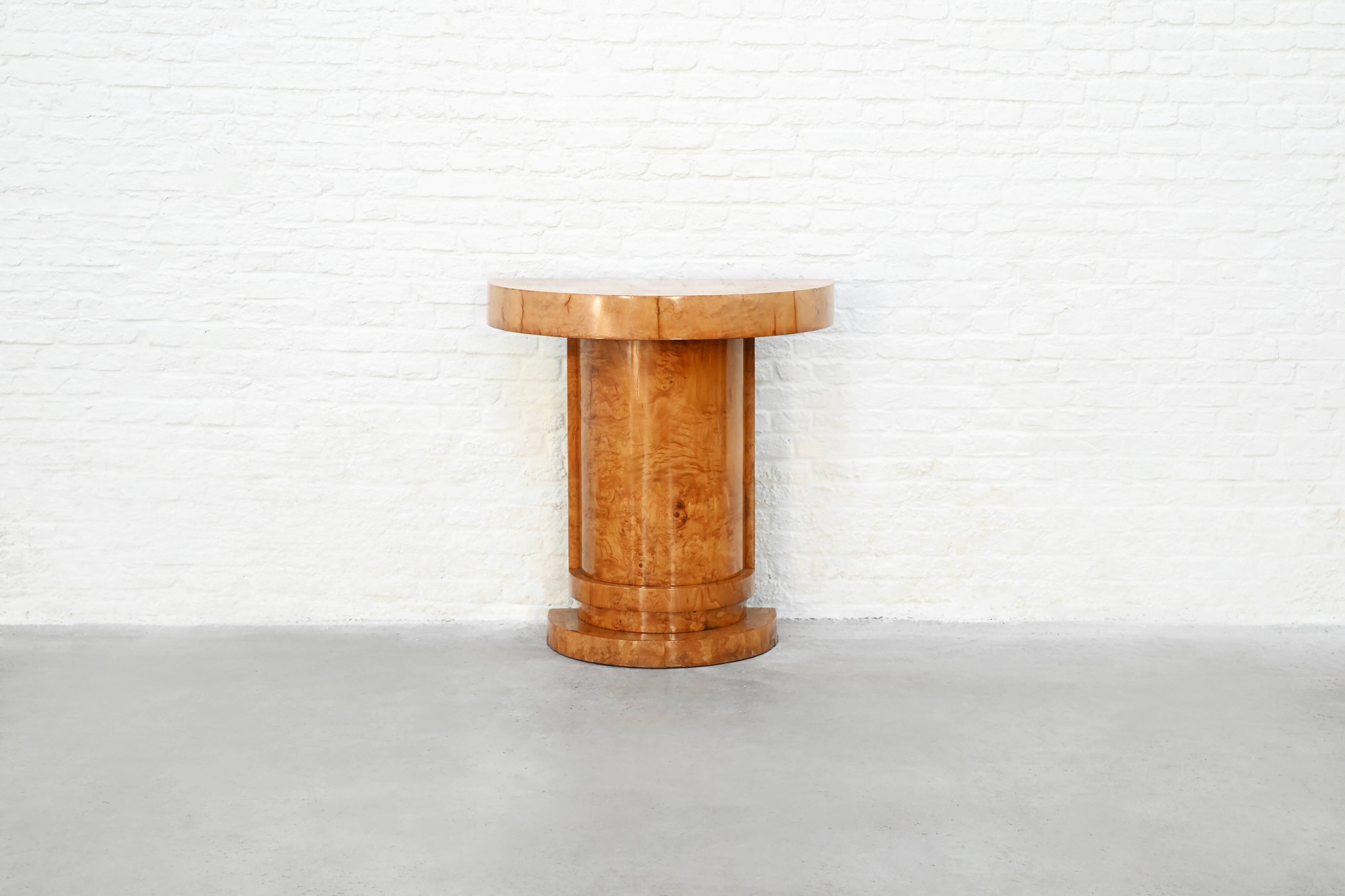 Art Deco Console in Burl Wood, France, 1930s