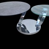 Page 1 of 8 Olympe table with swiveling glass and grey ceramic tops