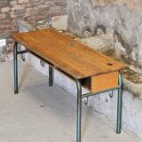 Double school desk with locker, 1960