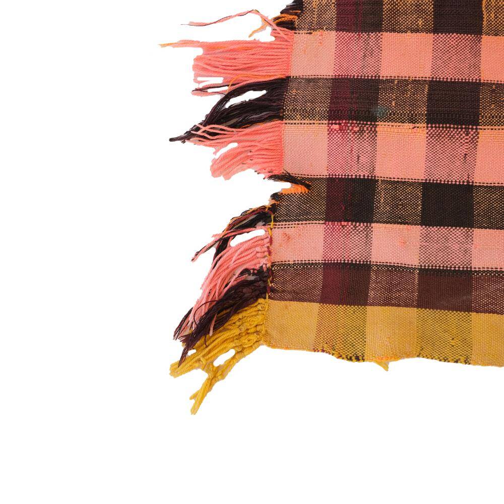 Vintage Haik checkered blanket from Morocco - 174 x 257 cm