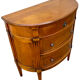 Commode demi-lune 3 tiroirs en merisier style Louis XVI